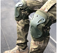 Комплект тактические наколенники и налокотники, тип 1 (до 100 кг), защитные для военных, цвет Олива RISО
