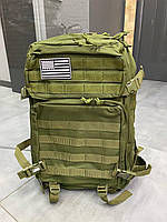 Тактичний Штурмовий Військовий рюкзак 45 л Yakeda Оливковий рюкзак для військових армійський рюкзак для солдатів AIR