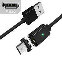Кабель магнітний USB2.0 AM/B micro-USB 1 м чорний текстильний. обплетення