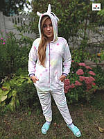 Комбінезон піжама махровий кігурумі Єдиноріжок дитячий теплий р. 34-42