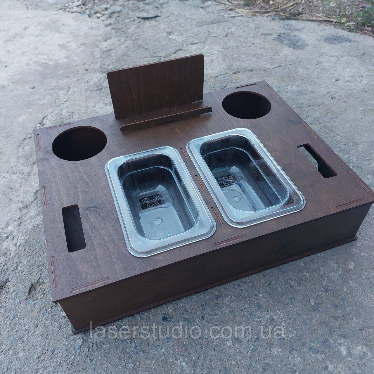 Подарунок ботькові, брату, хлопцеві, чоловіку Пивний органайзер з підставкою для смартфона Бокс для пива Піднос для пива, фото 1