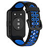 Силіконовий ремінець Primolux Perfor Classic для смарт-годинника Huawei Watch Fit 2- Black&Blue, фото 2