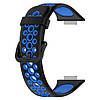 Силіконовий ремінець Primolux Perfor Classic для смарт-годинника Huawei Watch Fit 2- Black&Blue, фото 4