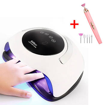 Лампа для манікюру UV + LED SUN BQ-5T 120W з ручкою + Подарунок Фрезер Flawless Salon Nails