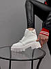 Стильні шкіряні білі черевики жіночі демісезон на модній підошві 39р, фото 2