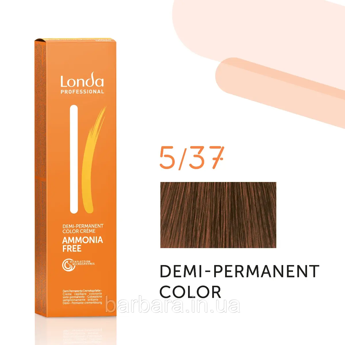 Тонуюча безаміачна фарба для волосся Londа Demi-Permanent Color 5/37 светлый шатен золотисто-коричневый 