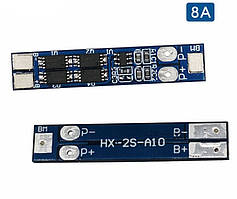 BMS Контролер, плата заряду/розряду 2S Li-Ion 7.4.8.4 В 8 А (HX-2S-A10)