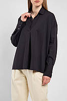 Рубашка женская черная базовая коттоновая Modna KAZKA MKAD7457-03