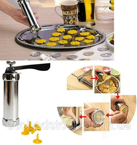 Кондитерский шприц Biscuits пресс для печенья 10 насадок, цена 156.80 ...