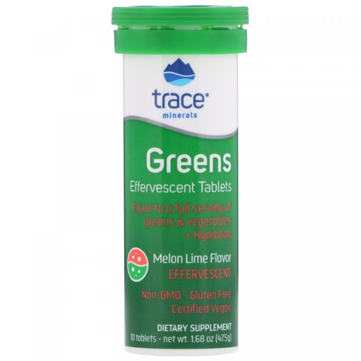 Зелень, шипучі таблетки, аромат дині з лаймом, Greens, Effervescent Tablets, Melon Lime Flavor, Trace BX767