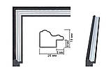 Рамка А2 (420х594).  Профіль 26 мм "Чорний зі сріблом". Для картин, плакатів, фото, фото 2