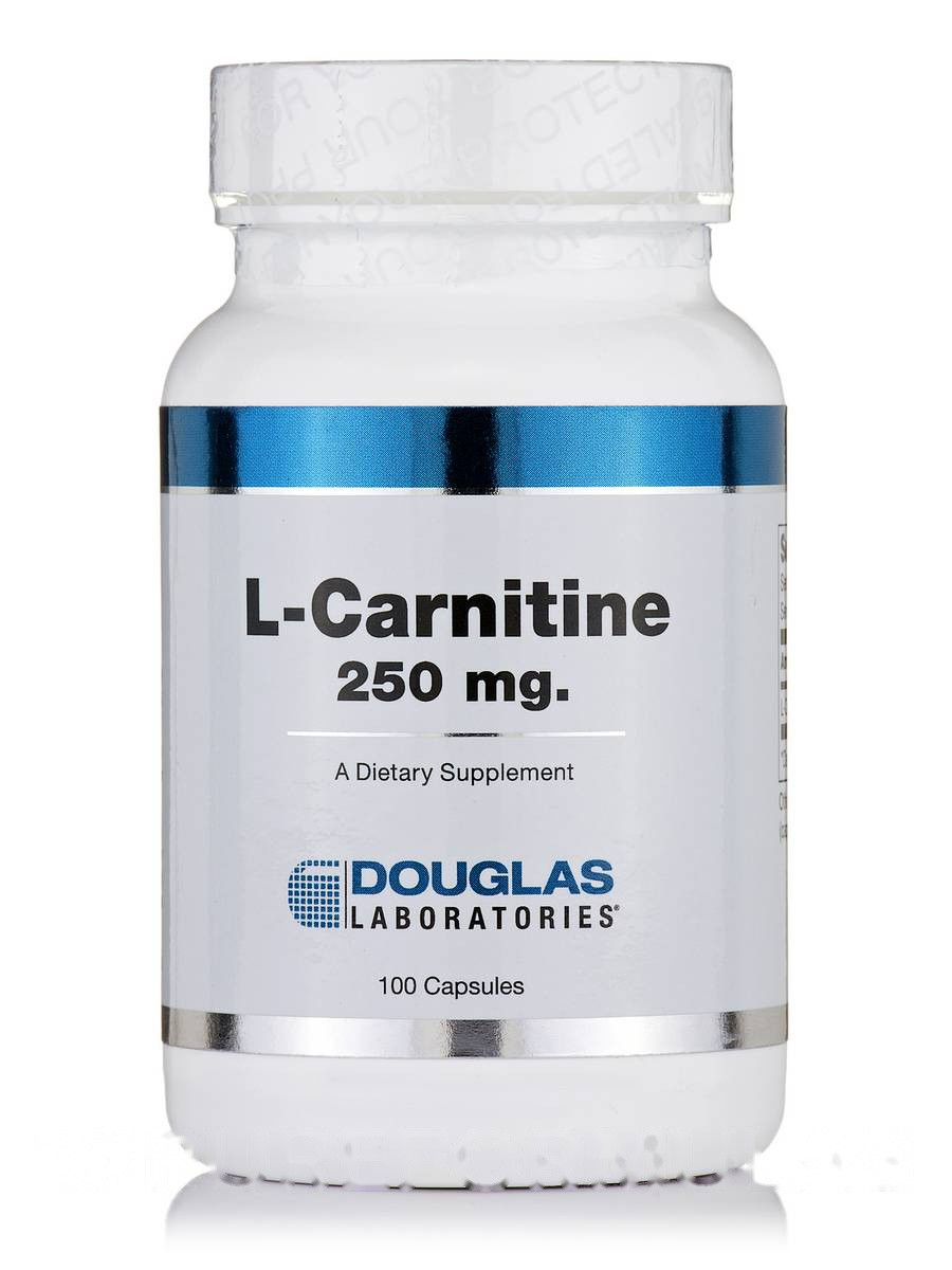 L-Карнітин 250 мг, L-Carnitine, Douglas Laboratories, 100 капсул BX828