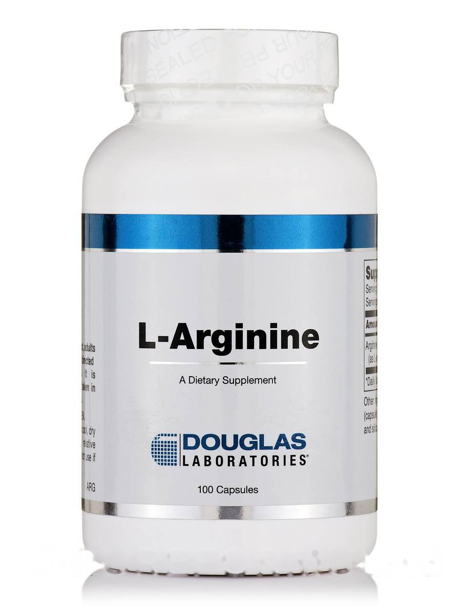 L-аргінін, L-Arginine, Douglas Laboratories, 100 вегетаріанських кампсул BX829