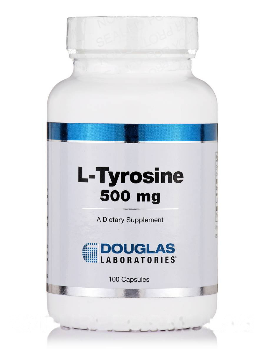 L-тирозин 500 мг, L-Tyrosine, Douglas Laboratories, 100 капсул BX837