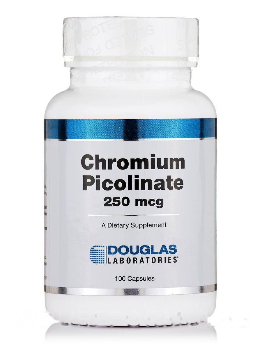 Хромований піколінат 250 мкг, Chromium Picolinate, Douglas Laboratories, 100 капсул BX856, фото 1