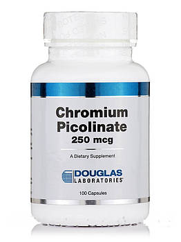 Хромований піколінат 250 мкг, Chromium Picolinate, Douglas Laboratories, 100 капсул BX856