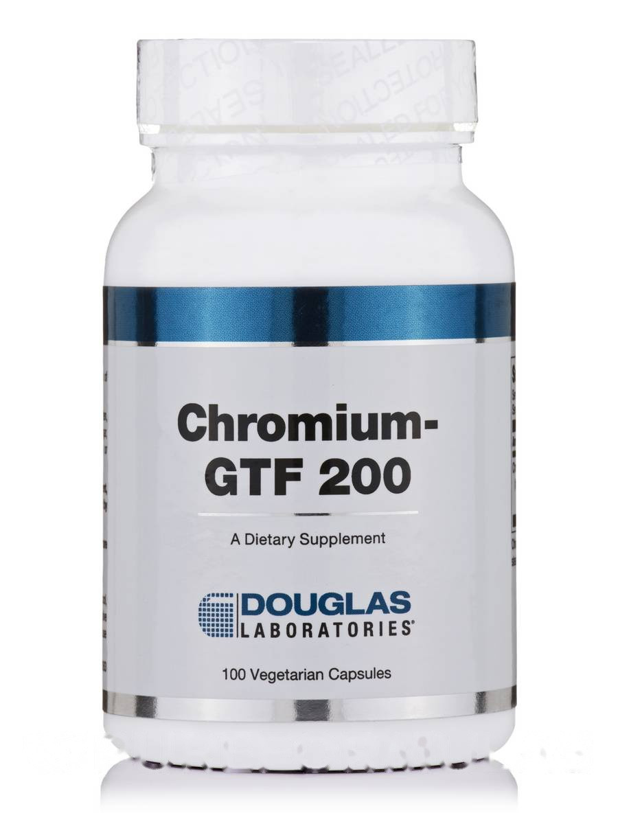 Хром GTF 200, Chromium GTF, Douglas Laboratories, 100 вегетаріанських капсул BX859, фото 1