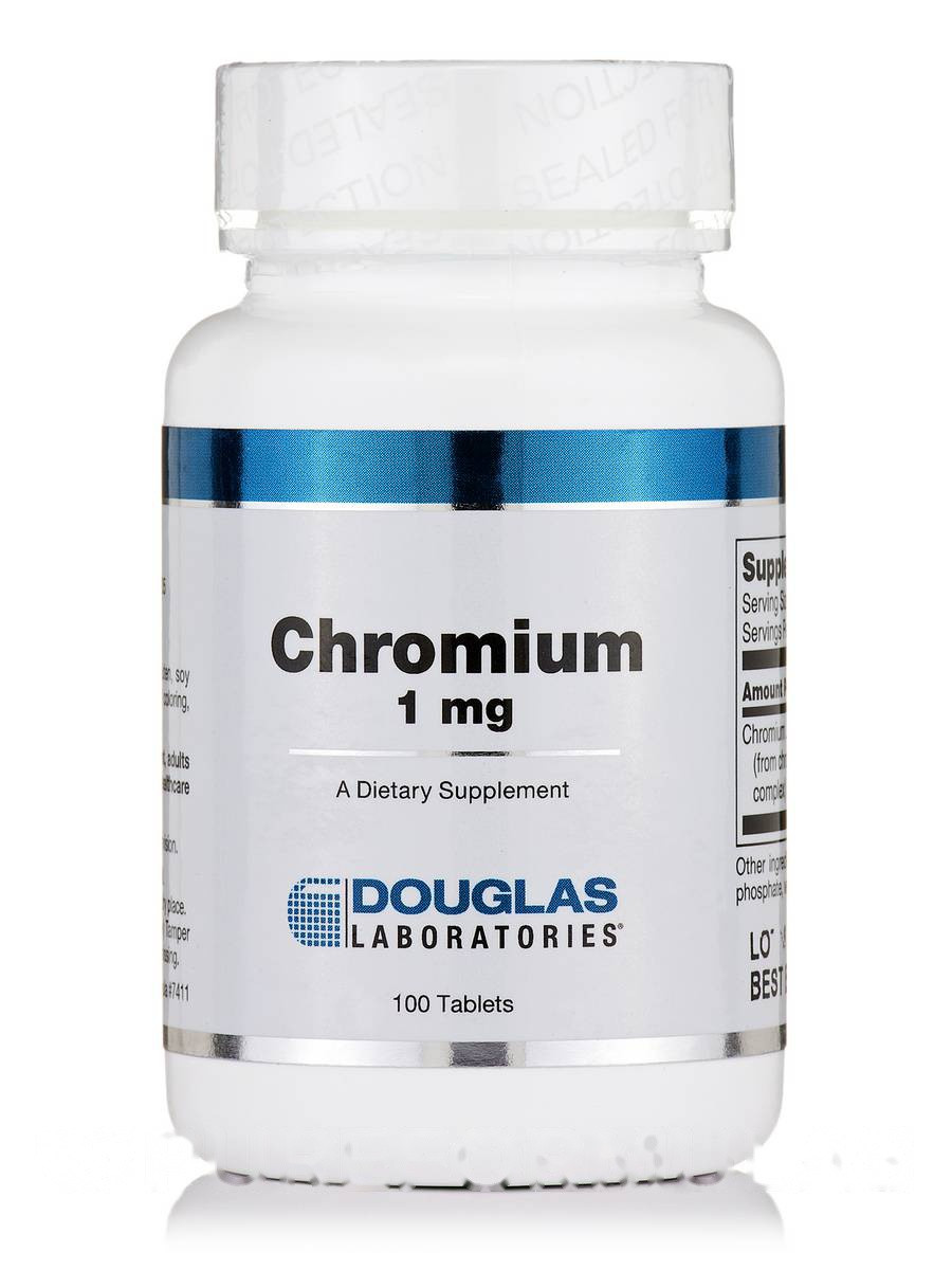 Хром 1 мг, Chromium, Douglas Laboratories, 100 таблеток BX863