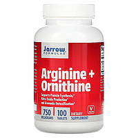 L-аргинин и L- орнитин, Jarrow Formulas, 750 мг, 100 таблеток