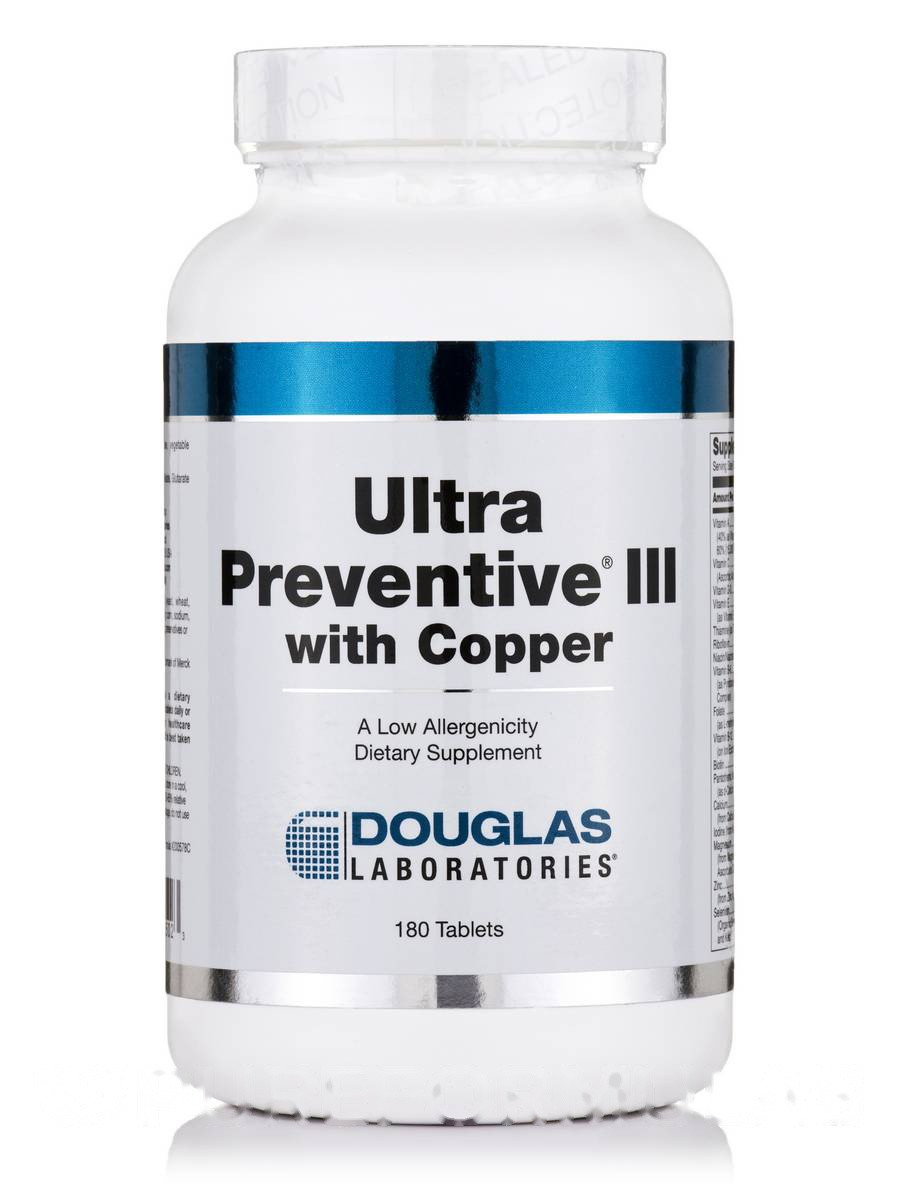 Ультрапрофілактика III з міддю, Ultra Preventive III with Copper, Douglas Laboratories, 180 таблеток BX283