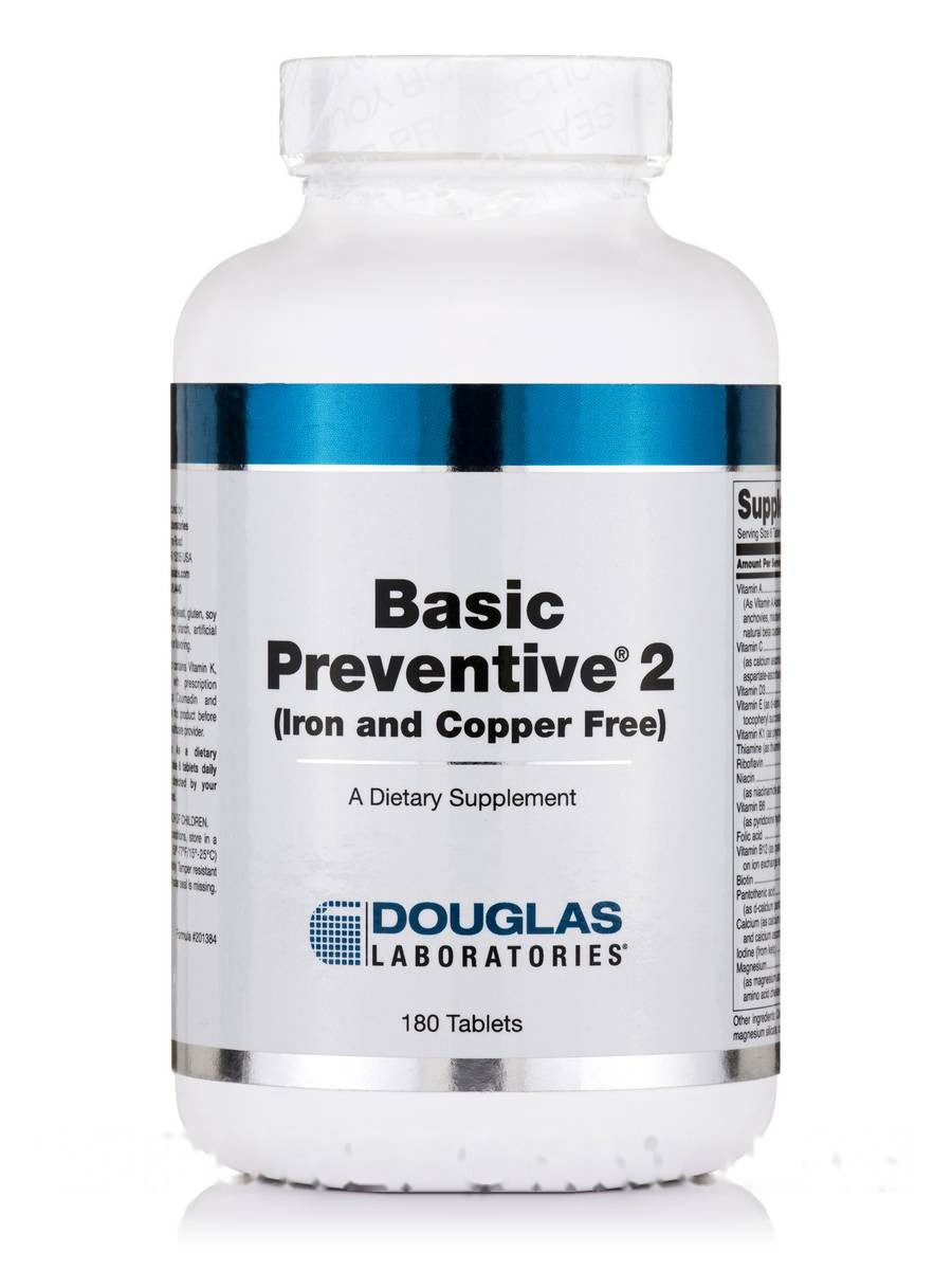 Основна профілактика 2 (Железо та мідь), Basic Preventive 2 (Iron and Copper Free), Douglas Laboratories, 180