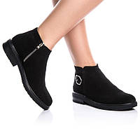 Брендовые женские демисезонные ботинки премиум качества2147 37(25,3см) Черная замша