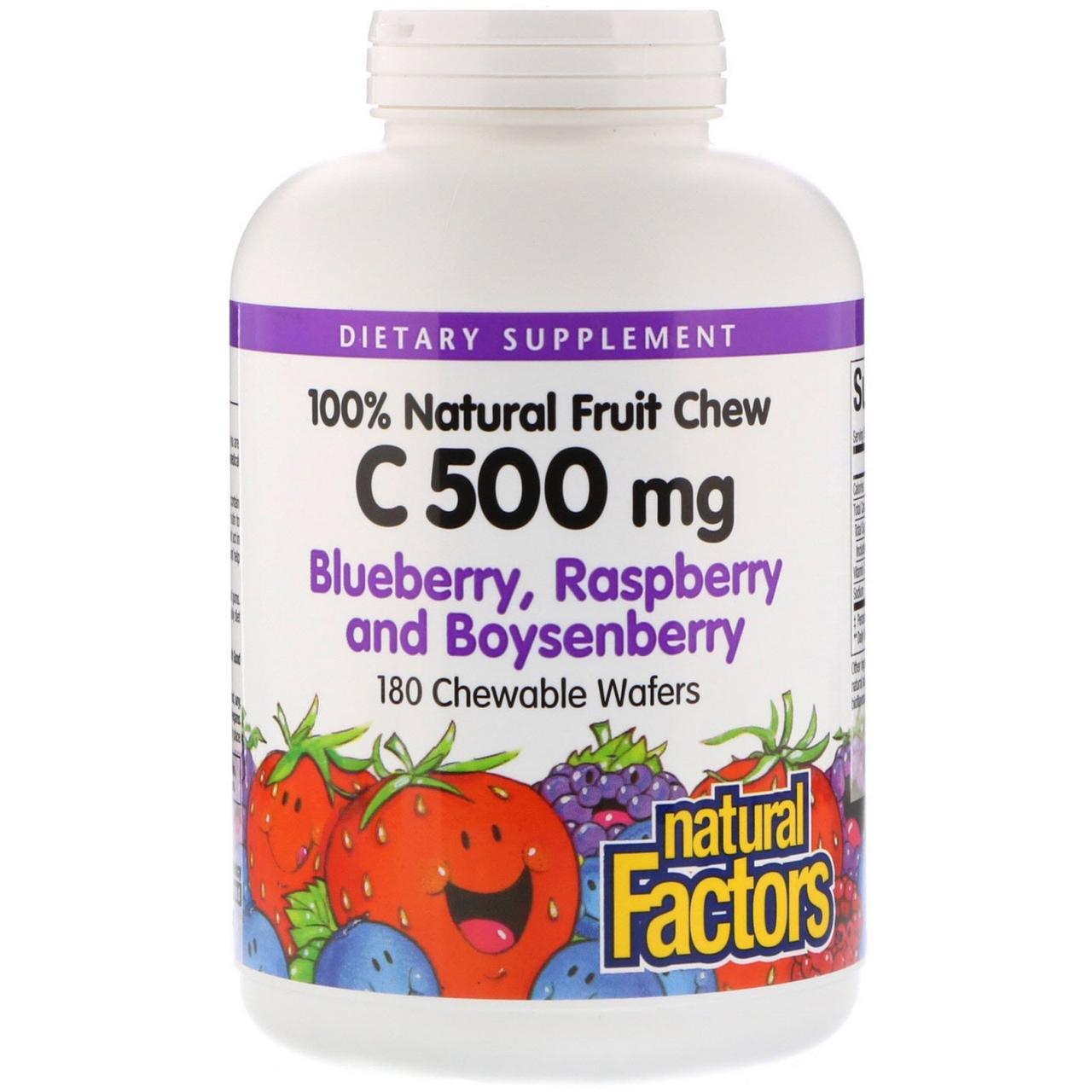Вітамін С-500 жувальний, C 500 mg, Natural Factors, 180 BX338