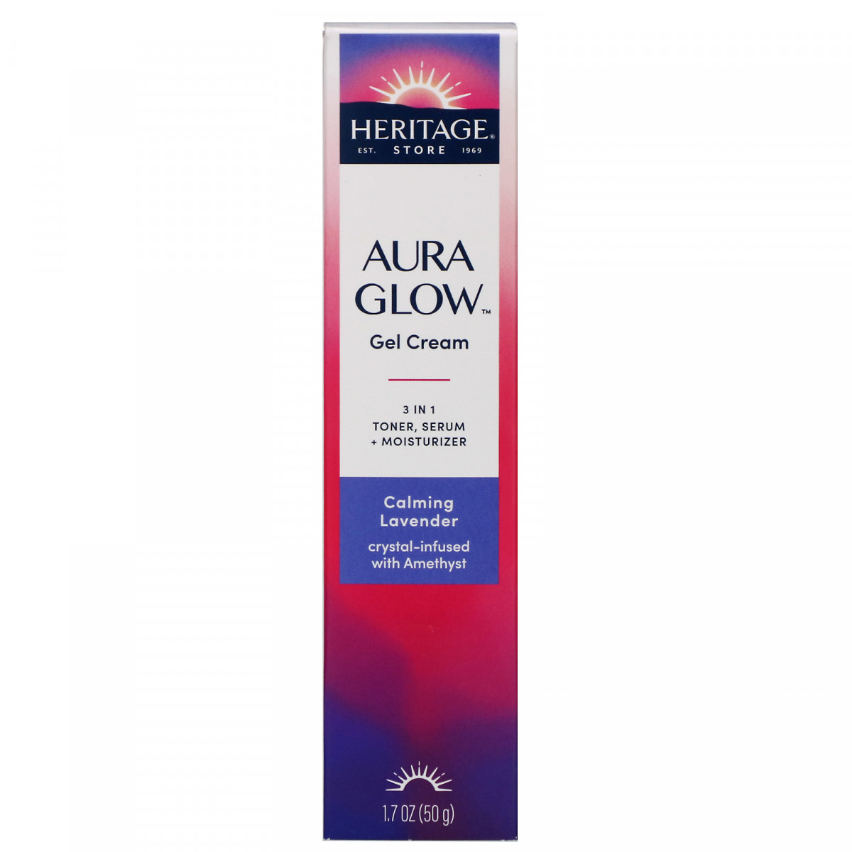 Гелевий крем, Aura Glow Gel Cream, заспокійлива лаванда, Heritage Store, 50 г BX900
