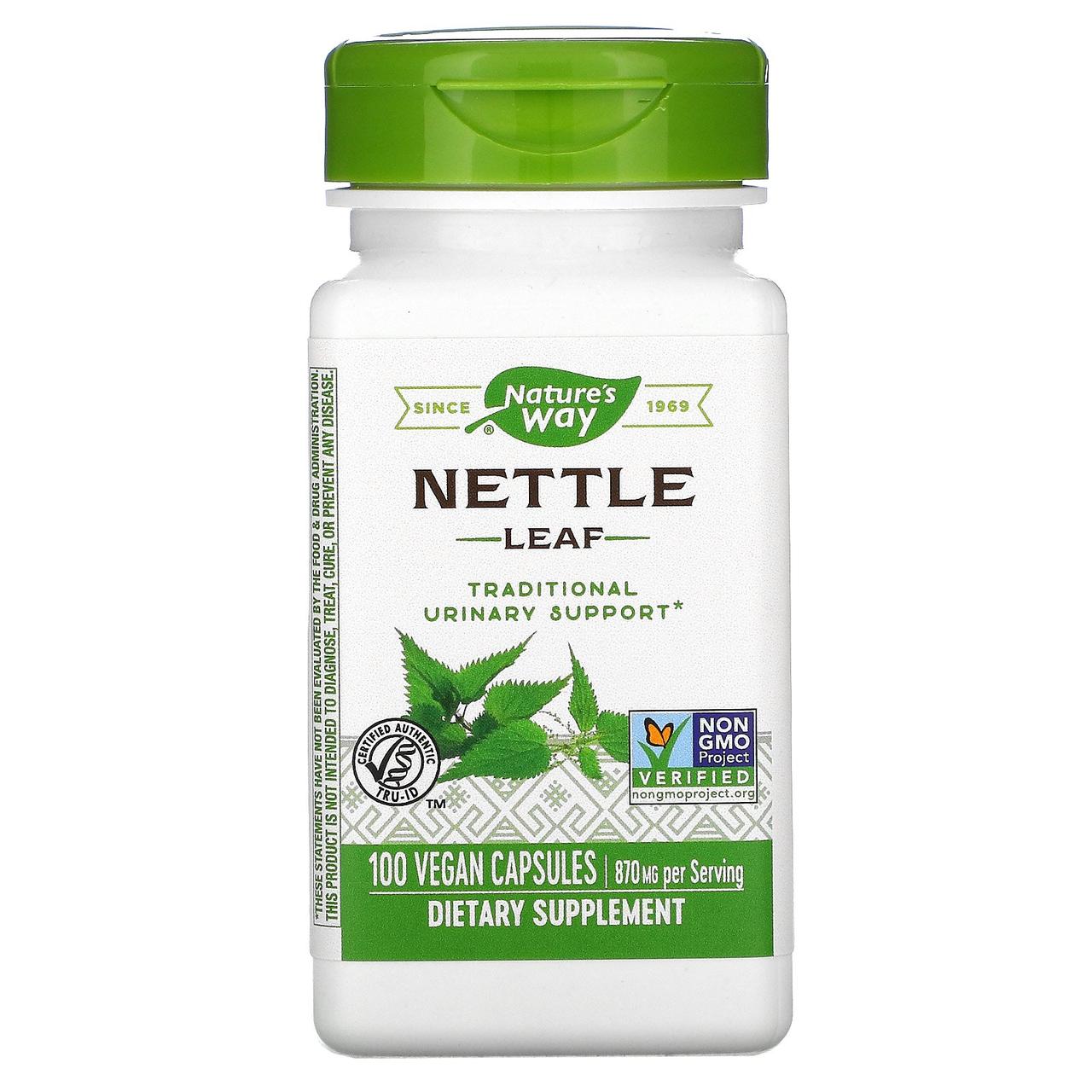 Листя кропиви, Nettle Leaf, Nature's Way, 345 мг, 100 капсул BX992