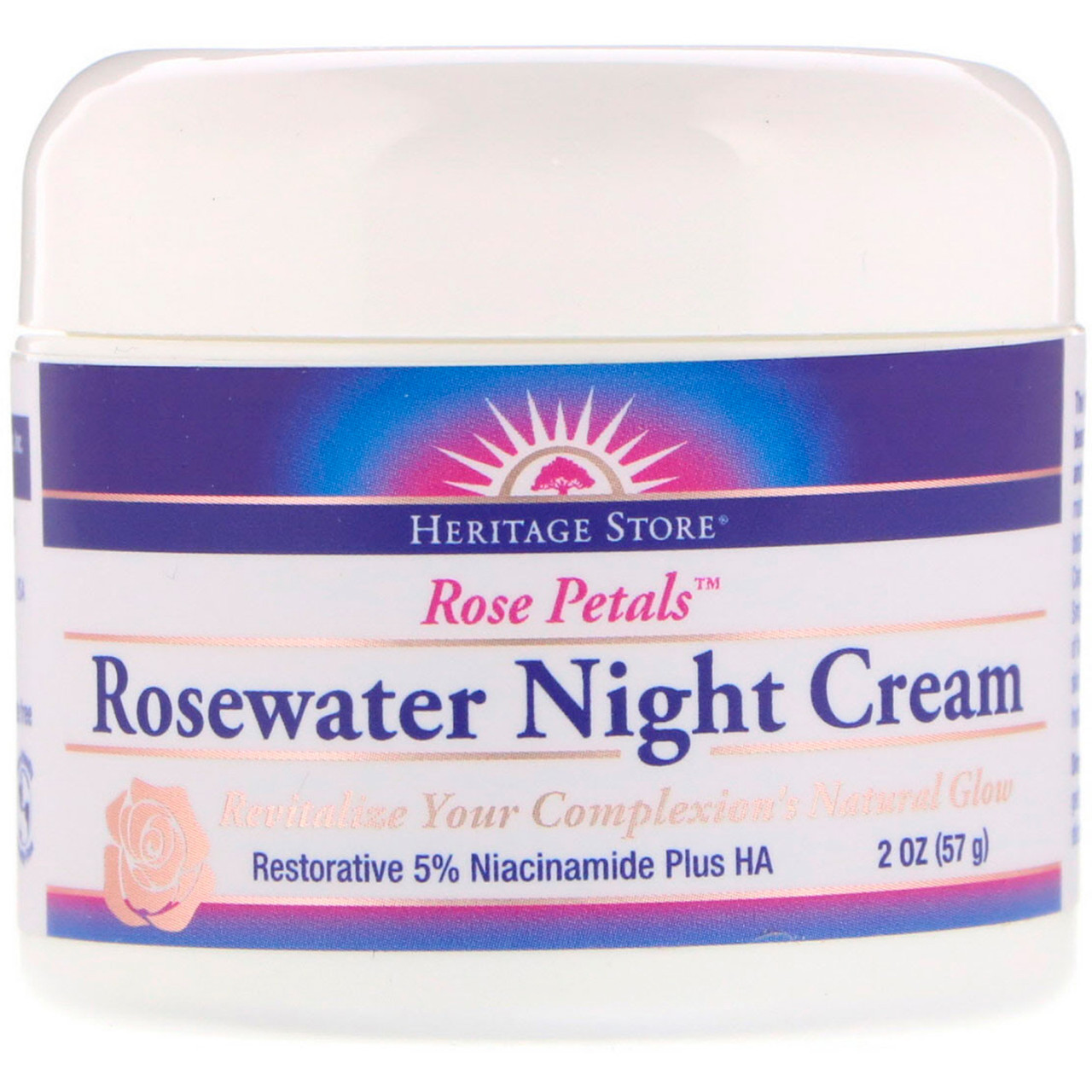 Heritage Store, Rosewater Night Cream, Rose Petals, 2 oz (57 g) BX951
