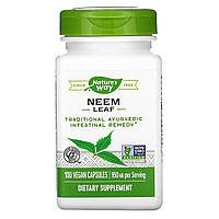 Ним, Nature s way Neem leaf (лист нима для очищения организма 475 мг, 100 веганских капсул