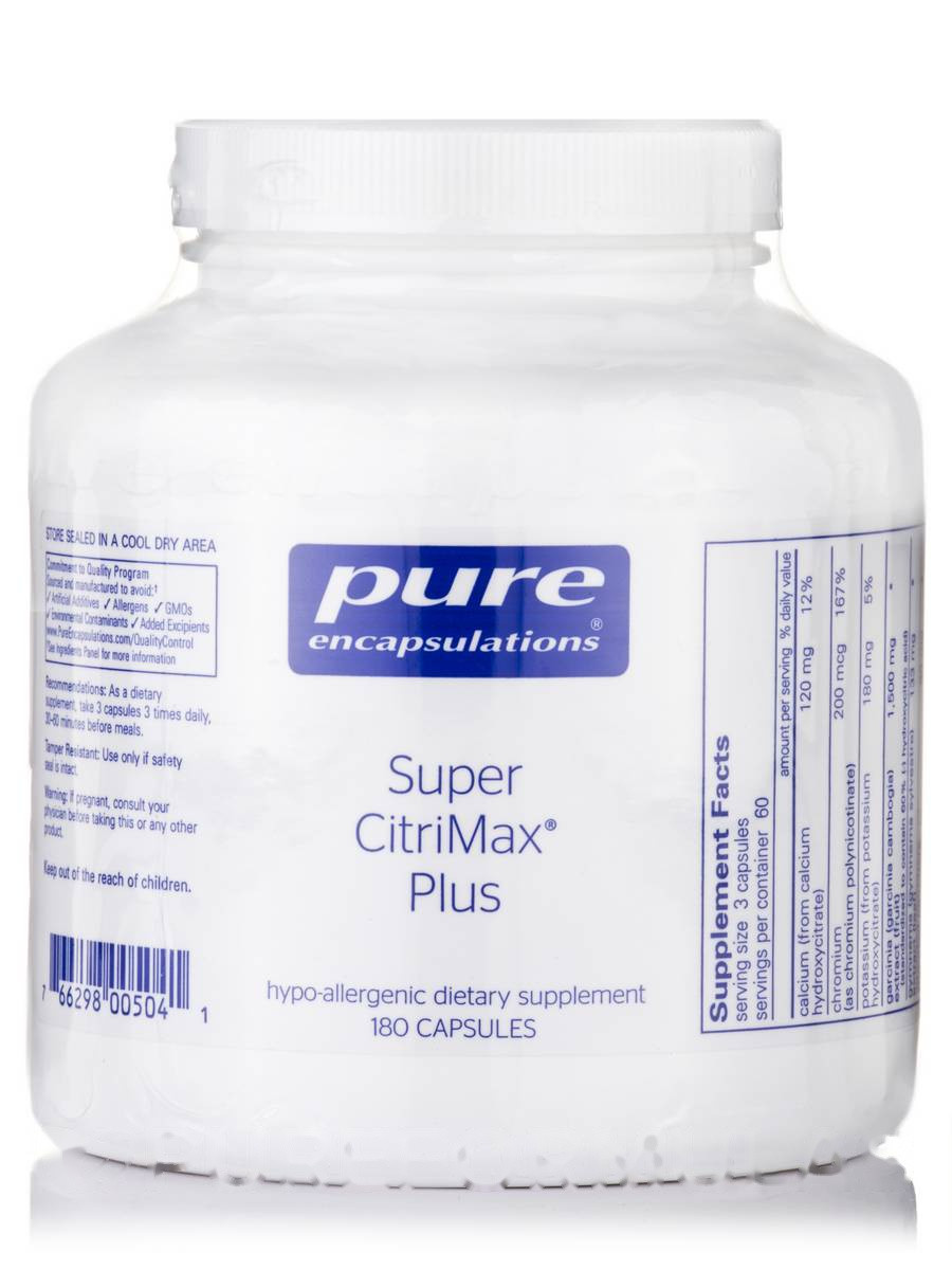 Супер Цитримакс Плюс, Super CitriMax Plus, Pure Encapsulations, 180 капсул BX427