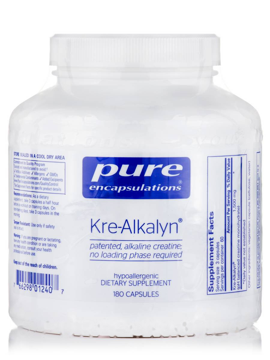 Кре-Алкалін, Kre-Alkalyn, Pure Encapsulations, 180 капсул BX430