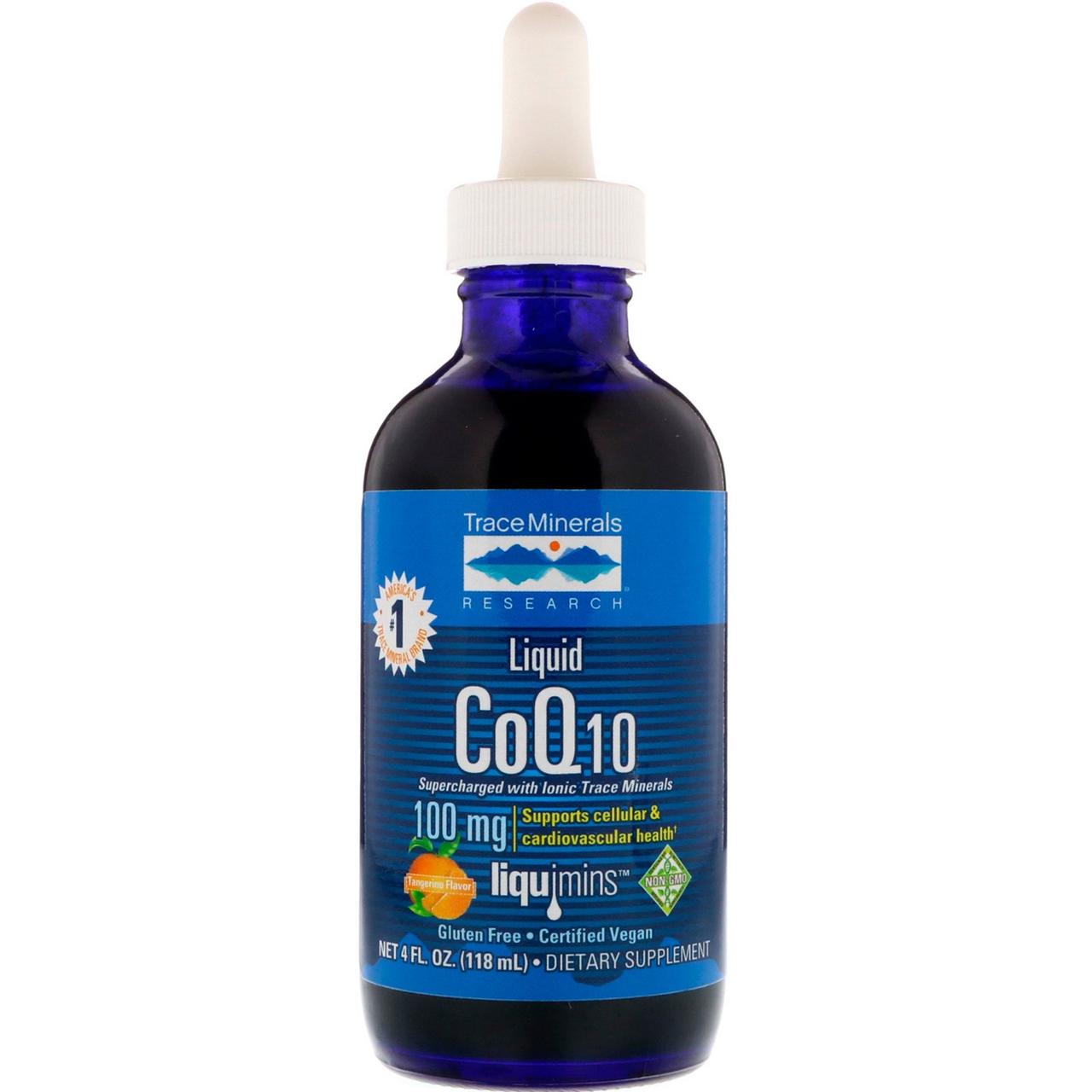 Trace Minerals Research, Liquid CoQ10, Tangerine Flavor, 100 mg, 4 fl oz (118 ml) BX810