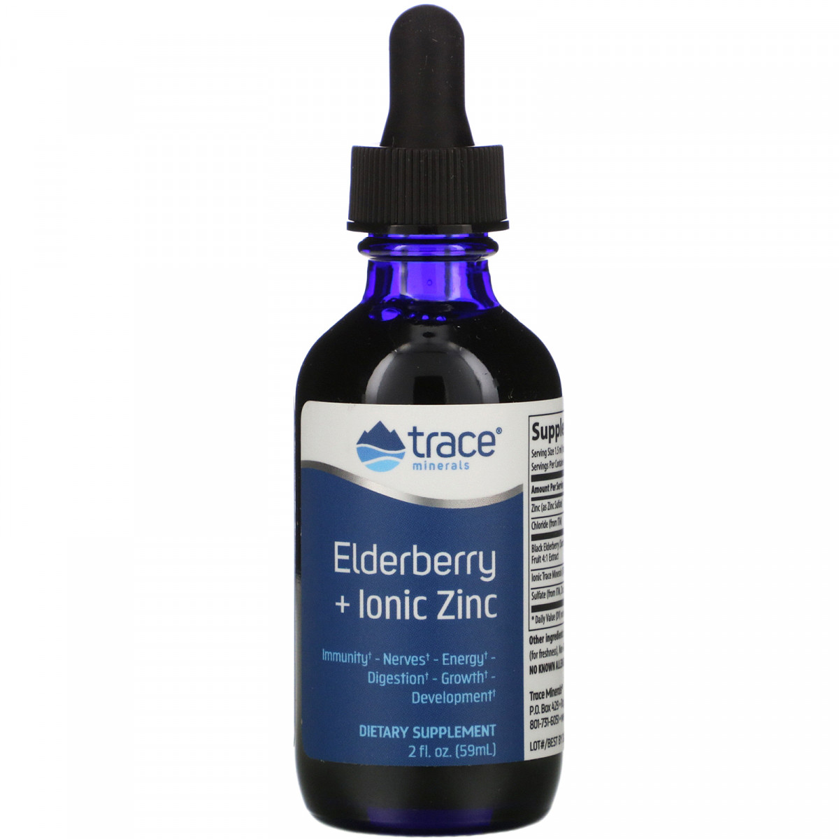 Бузина + іонний цинк, Elderberry + Ionic Zinc, Trace Minerals Research, 59 мл BX814