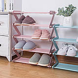 Органайзер-полиця для взуття компактна стійка складана Shoe Rack YH 8802 зберігання речей і взуття, фото 3