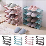 Органайзер-полиця для взуття компактна стійка складана Shoe Rack YH 8802 зберігання речей і взуття, фото 4