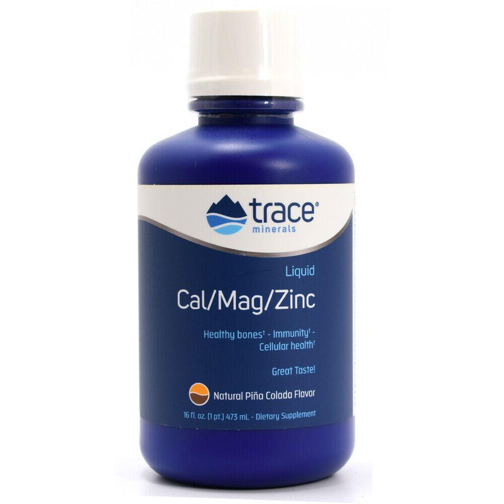 Рідкий кальцій, магній, цинк, Cal/Mag/Zinc, Trace Minerals Research, 1200 мг/600 мг/15 мг, 473 мл BX821