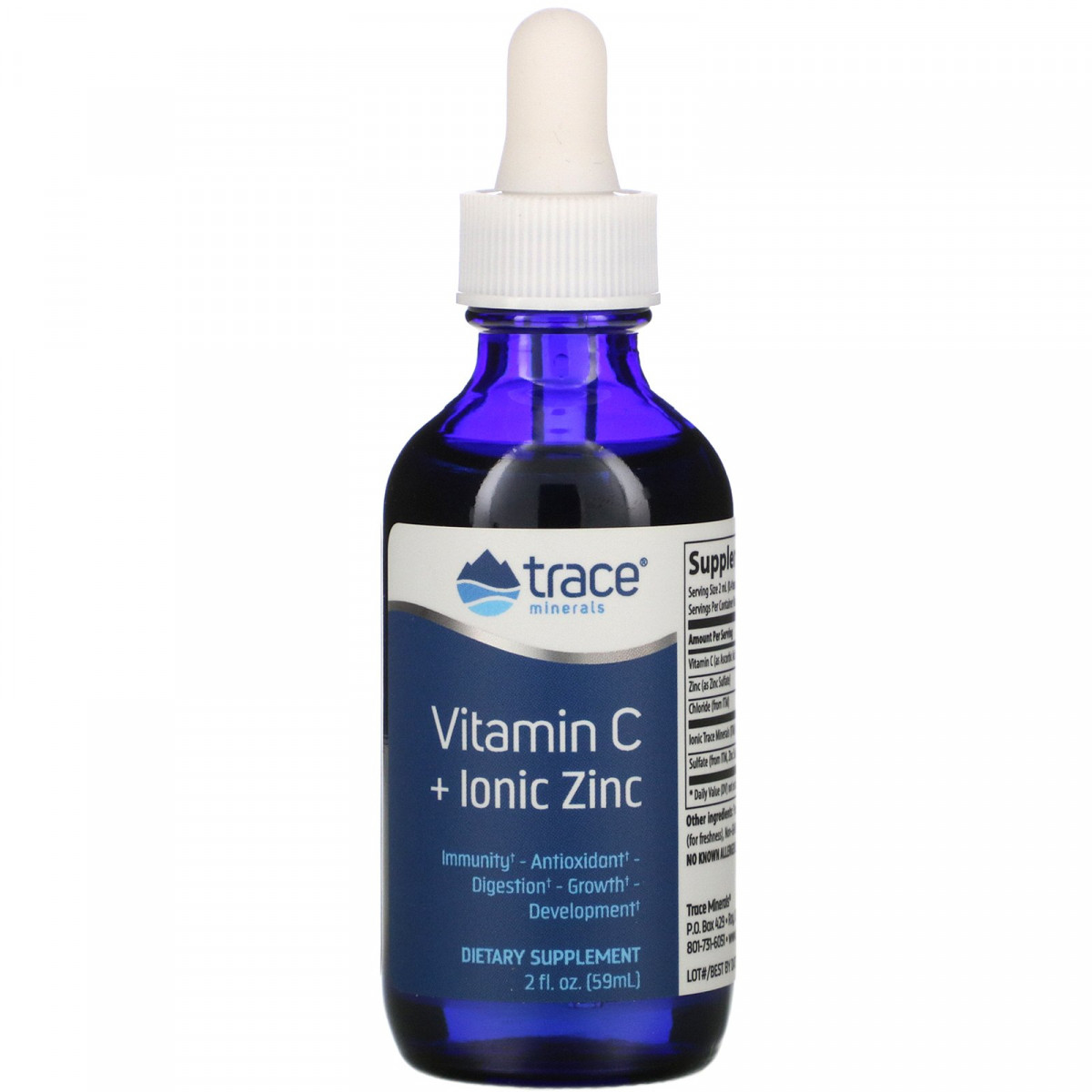Вітамін C + іонний цинк, Vitamin C + Ionic Zinc, Trace Minerals Research, 59 мл BX822