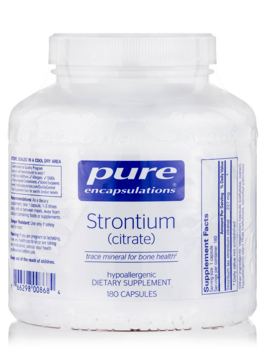 Стронцій (цитрат), Strontium (citrate), Pure Encapsulations, 180 капсул BX692, фото 1