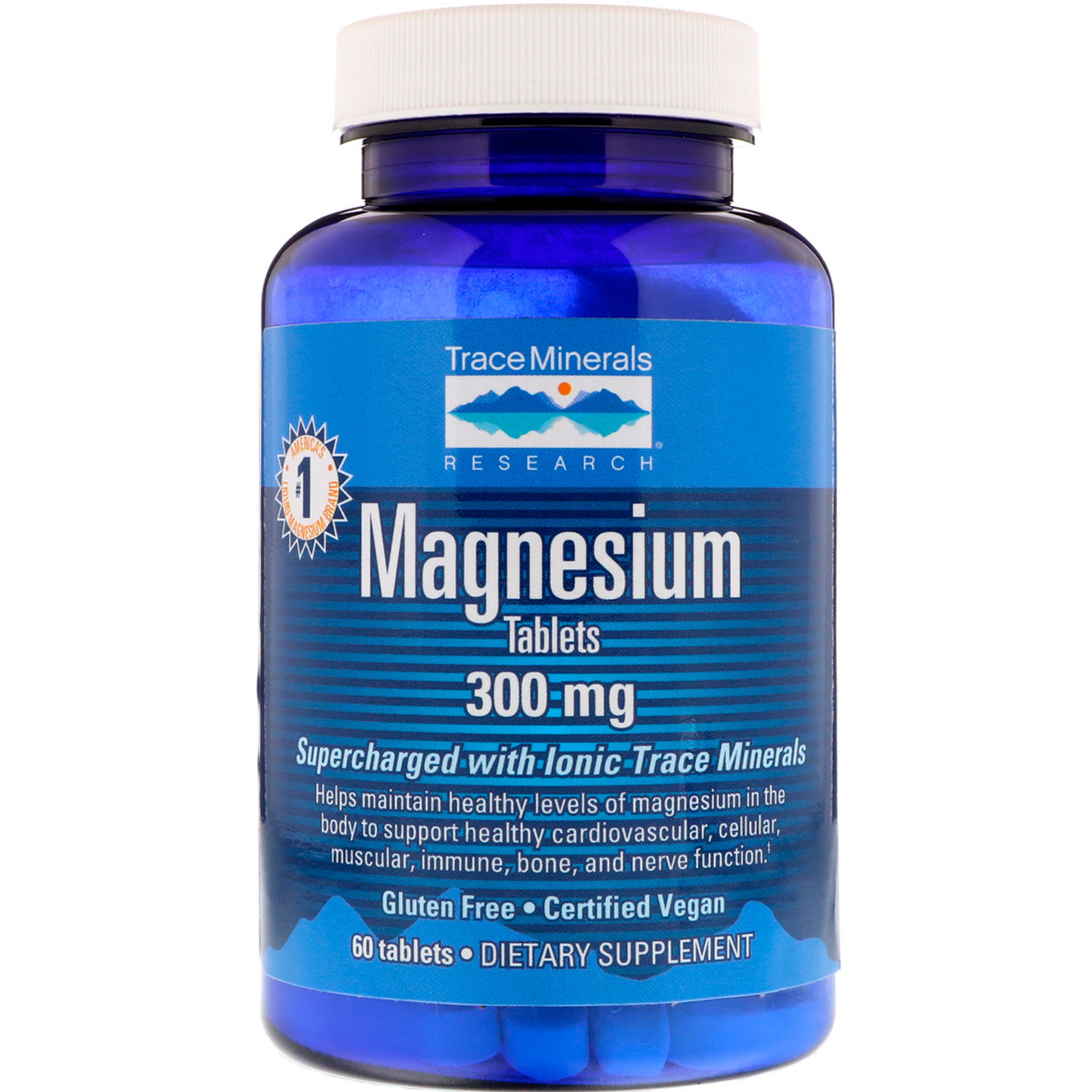 Trace Minerals Research, Magnesium, 300 mg, 60 Tablets BX066