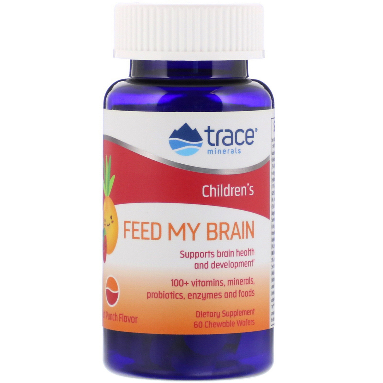 Trace Minerals Research, FMB Feed My Brain, For Children, Fruit Punch Flavor, 60 Chewable Wafers BX067