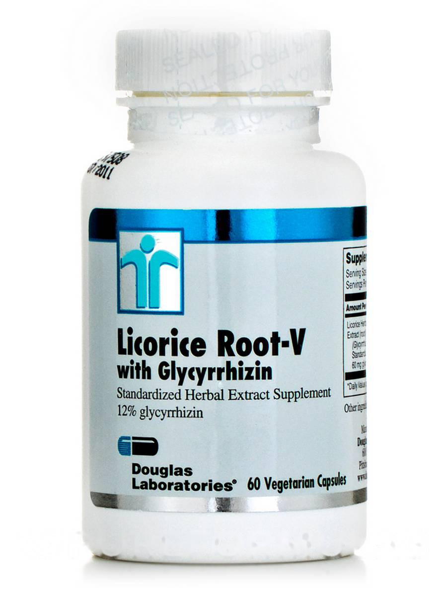 Солодка корінь V з гліциризином, Licorice Root-V with Glycyrrhizin, Douglas Laboratories, 60 вегетаріанських B