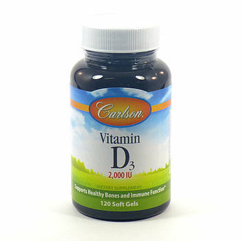 Вітамін Д3, Vitamin D3, Carlson Labs, 2000 МО (50 мкг), 120 гелевих капсул BX232