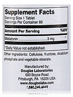 Мелатонін 3 мг, Melatonin, Douglas Laboratories, 60 таблеток BX120, фото 6