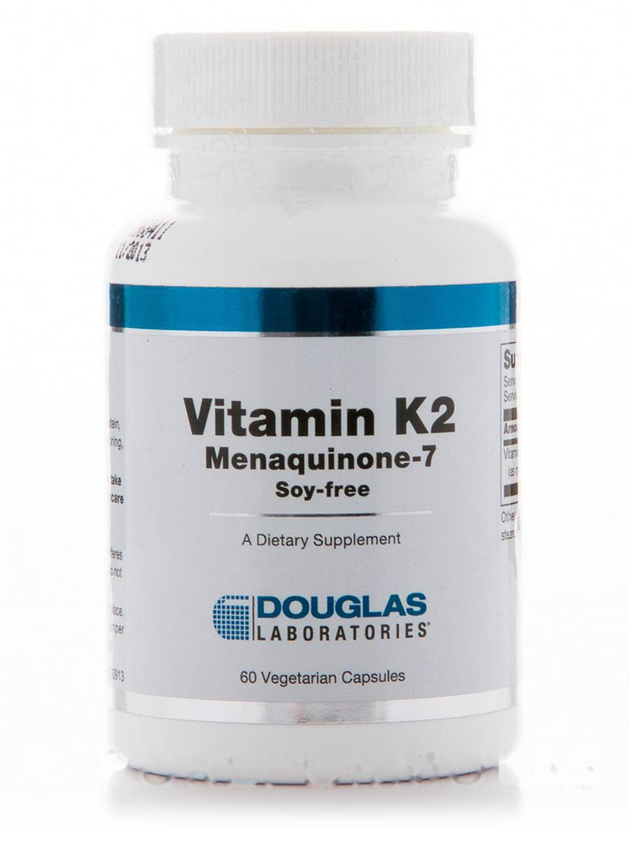 Вітамін К2 (Менахінон-7), Vitamin K2 (Menaquinone-7), Douglas Laboratories, 60 вегетаріанських капсул BX122