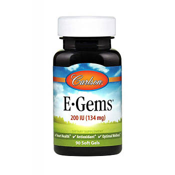 Вітамін Е, E-Gems Natural Vitamin E, Carlson Labs, 200 МО, 90 гелевих капсул BX103