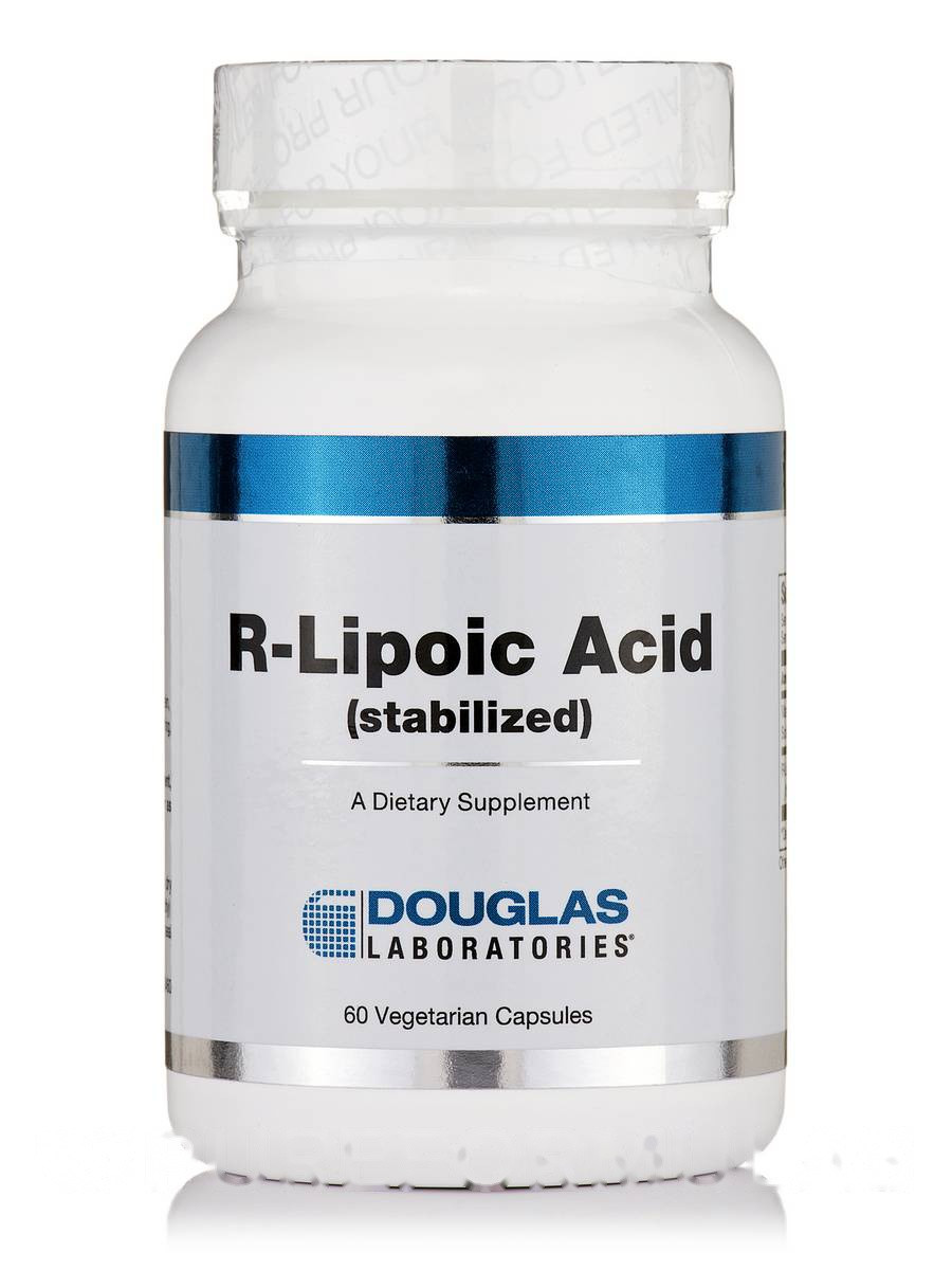 R-ліпоєва кислота (стабілізована), R-Lipoic Acid, Douglas Laboratories, 60 вегетаріанських капсул BX176, фото 1