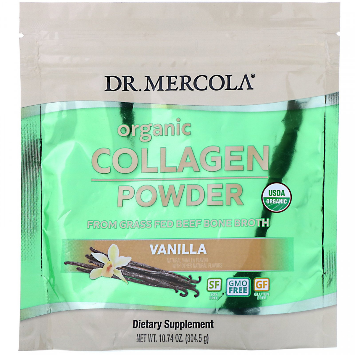 Органічний порошок із колагену, ваніль, Dr. Mercola, 304,5 г BX946