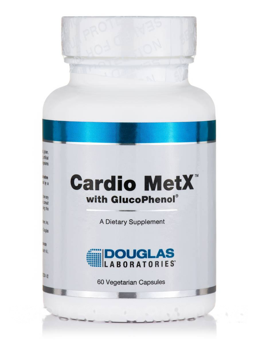 Cardio MetX з глюкофенолом, Cardio MetX with GlucoPhenol, Douglas Laboratories, 60 вегетаріанських капсул BX183, фото 1